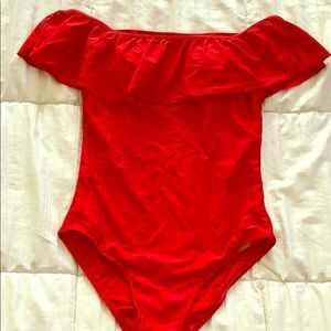 Red bathing suit